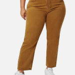 Good American  90s‎ Duster Straight Leg Jeans Bronze Brown 18 Photo 0