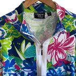 Vintage floral pattern Zip up jacket Green Photo 2