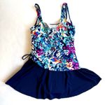 Maxine of Hollywood Tankini Swimsuit Dress Women 8 M Slimming Top Floral Ruched Photo 5