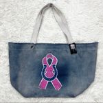 Little Earth NFL Indianapolis Colts Blue Denim Breast Cancer Tote Bag Photo 0