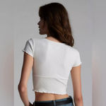 BDG Urban Outfitters NWOT Madi Ribbed Surplice Short Sleeve Tee see flaw** XL Photo 2