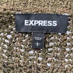 EXPRESS  Olive Brown Ruffle Cowl Neck Pullover Sweater Loose Knit Top Size Large Photo 4