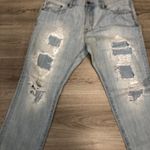 American Eagle Outfitters Unisex Jeans SZ 36/32 Distressed Ripped 100% Cotton Slim Straight Photo 2