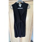 Planet Gold  Womens Black Belt Asymmetric Hem Wrap Sleeveless Dress Juniors SZ L Photo 4