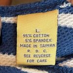 LIMITED AMERICA | Blue Striped Waffle Knit Bodysuit Sz L Size L Photo 5