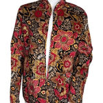 Alfred Dunner  Jacket Women 10 Black Pink Multi Floral‎ Quilted Granny Grandma Photo 0