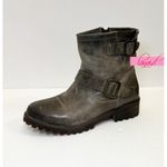 FREEBIRD by Steven Freebird Steven Biker Stone Leather Distressed Ankle Moto Edgy Combat Lug Sole 7 Photo 1