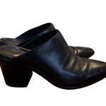 Frye Black Leather Mule Boots | Pointed Toe Block Heel Slides | Size 6M Photo 6