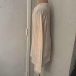 Lucky Brand  Oversize Beige Burnout Long Sleeve T-Shirt L Neutral Layering Winter Photo 3