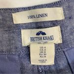 British Khaki Shorts Linen Blue Sailor Nautical Style Pockets Size 4 Flat Front Photo 10