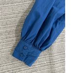 Ramy Brook  Women's Large Poplin Blue Long Sleeve Collard Button Down Shirt Photo 5