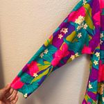 Oscar de la Renta Vintage Swimwear Floral Mesh Vintage Open Coverup Top Size M Photo 2