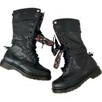 Dr. Martens Dr Doc Martens Triumph Aimilita mirage floral biker leather boots Size 5 Satin Photo 7