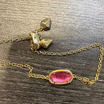 Kendra Scott  gold hot pink pendant bracelet Photo 0