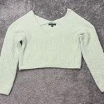 Kendall + Kylie Soft Green crop Knit Sweater size XS Photo 0