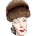Authentic Russian Sable Fur Stole+ Matching Pillbox Hat VTG 50s Brown Mob Wife Photo 4