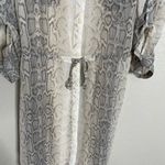 Old Navy Reptile Print Nude Gray Shirt Dress Small Tie Waist Photo 5