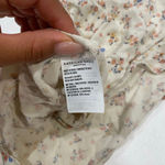American Eagle  Lace Trim Floral Cami Tank Top Cream Size M Photo 3