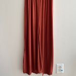 Boohoo  Stretch Midi Dress, Ruffled Off the Shoulder Sleeves, Burnt Orange, Size 6 Photo 2
