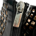 Aquatalia by Marvin K Perforated Fishnet Laser Cut Ankle Booties Black Leather 6 Photo 4