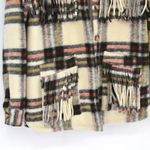 BLANK NYC Plaid Fringe Shirt Jacket Shacket Button Down Neutral Black Women's XS Photo 3
