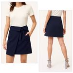 Loft Foldover Wrap Skirt in Navy Photo 1