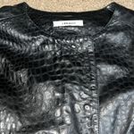 J Brand Croc Embossed Lamb Leather Moto Jacket Black Small Photo 4