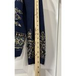 Chico's Chico’s Demitria Cardigan Navy Gold Beaded Embroidered Zip Jacket Sz 1 Photo 13