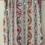 Juliet Dunn London Tribal Tassel Maxi Dress White Jade Embroidered Size 2 US 6/8 Pink Size M Photo 15