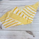 Chico's Chico’s Soft Yellow and White Watercolor Gingham Oblong Angled Scarf Photo 2