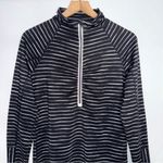 Athleta Athletic Pullover Black and White Striped Photo 2