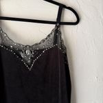 George Tank Top Vintage 90s Set Womens 16W Velvet Mesh Beaded Plus Whimsigoth Black Photo 2