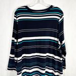 Crown & Ivy Crown Ivy Plus Size XL Dress Navy Blue Striped Long Sleeve Knee Length Shift 566 Photo 6