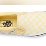 Vans  Classic missy  5.0 Checkered Sneaker Shoes Yellow And White Fabric Photo 3