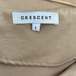 Crescent  Tan Blouse Women's Large Style CT7113 Lightweight Satin Look Top Photo 1