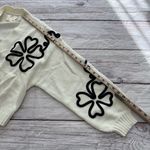 Anthropologie Maeve Floral Cardigan Cream Black One Size Photo 8