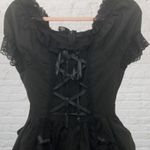Gothic Lolita Black Corset Ruffle Tiered Dress Size XS Dark Romance Emo Goth Photo 8