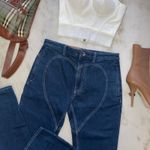 Burberry Heart-Stitch Motif Denim Skinny Jeans in Dark Wash Photo 6