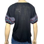 Telluride Clothing Co Women’s Size S Black Embroidered Puff Short Sleeve T Photo 3