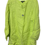 John Mark  blouse lagenlook top 100% Flax Neon Green womens sz XL popover Photo 0