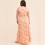 NWT AFRM Anthropologie Lizette Coral Floral Cutout Slinky Maxi Dress 2X Boho Orange Photo 2