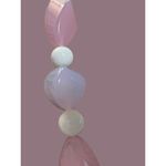 Vintage 80s Acrylic Bead Necklace Pastel Pink Purple White Spring Clasp 28" Photo 2