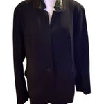 Lane Bryant  Women's Blazer Black Faux Leather Trim size 16 Photo 0