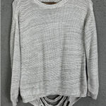Harper Lane Sweater Womens Small Gray Pullover Distressed Cutout Back Grunge Photo 0