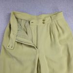 Liz Claiborne Liz Claiborne Womens Pants 12 Melon Green Silk Straight Pleated High Waist Photo 11