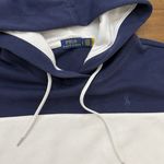 NWT Polo Ralph Lauren Womens Hoodie Pullover Blue White L Oversized 1/4 Side Zip Size L Photo 2