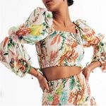 PatBO Oasis Long Sleeve Smocked Crop Top Size US 6 Photo 0