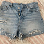 PacSun  Light Blue Ripped Jean Shorts Photo 0