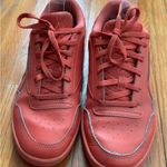 Reebok orange red leather Ortholite memory foam Sneakers, size 7 athletic gym Photo 1