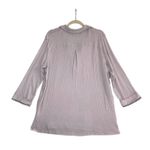 Free People  Annie Ribbed Collared V Neck Top-Tunic Sz M Cream Oversize Boho EUC Photo 4